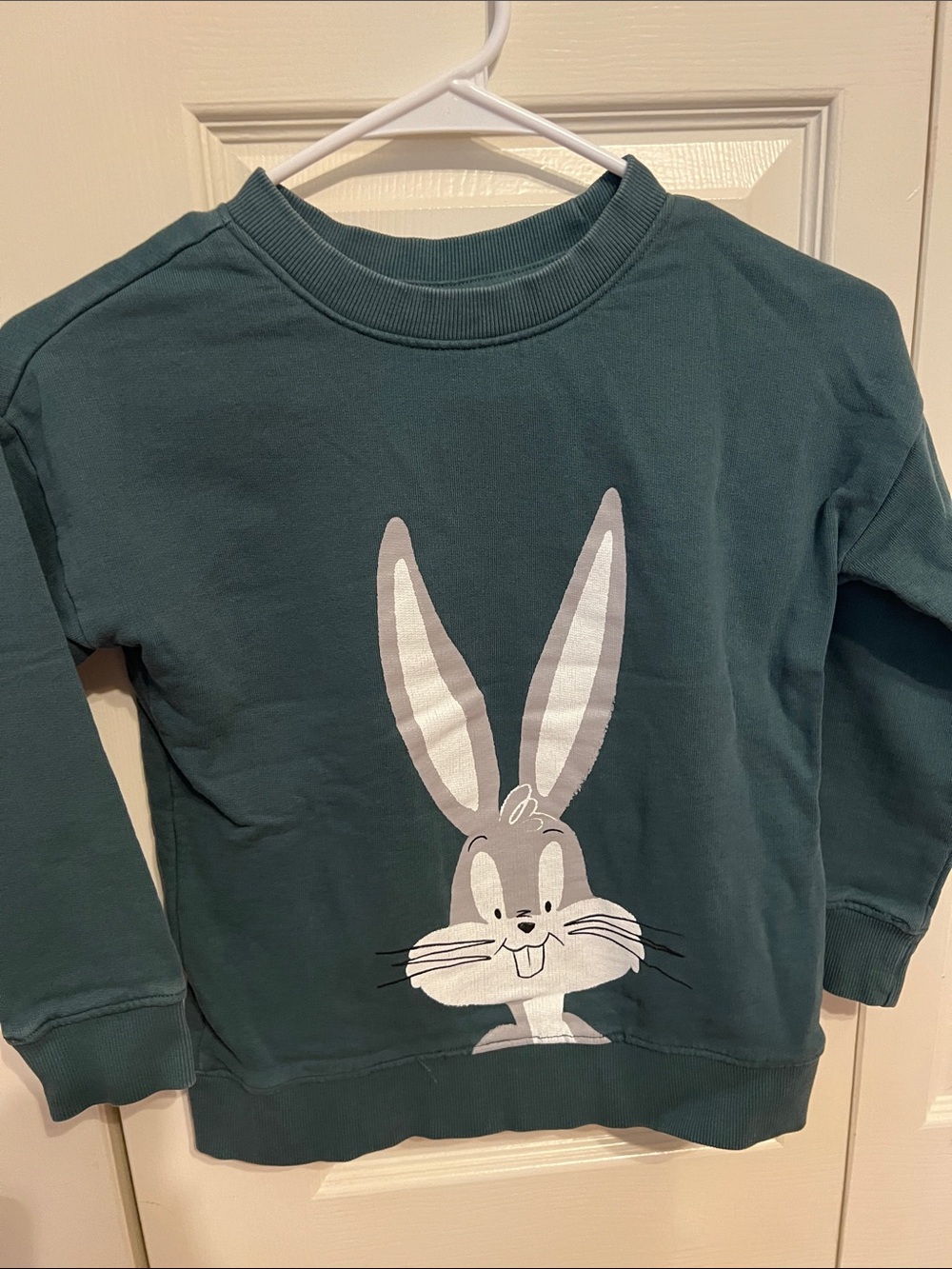 Hanna Andersson Teal Bunny Pullover Sweatshirt
